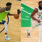 "I ain't shooting from Steph Curry range": Anthony Edwards appears to be baulked at deep 3-pointer shooting drill as Jaylen Brown swishes 3s in offseason practice