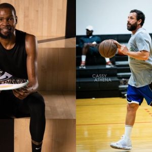 "Adam Sandler reps Brooklyn as he's spotted balling in KD14s": Hustle's star was copping Kevin Durant's latest signature shoe