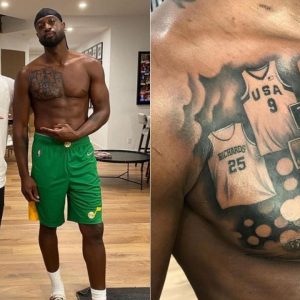"Dwyane Wade gets Miami Heat tattoo": Former LeBron James teammate gets incredible artwork imprinted on his body describing his basketball journey