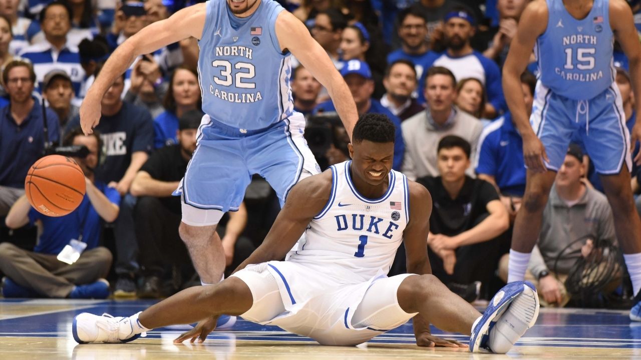 “Zion Williamson bursting his shoes was more memorable than Kyrie Irving’s stint with Duke”: When the Pelicans star’s shoes tore during the Blue Devils-UNC matchup leading to an unfortunate knee injury