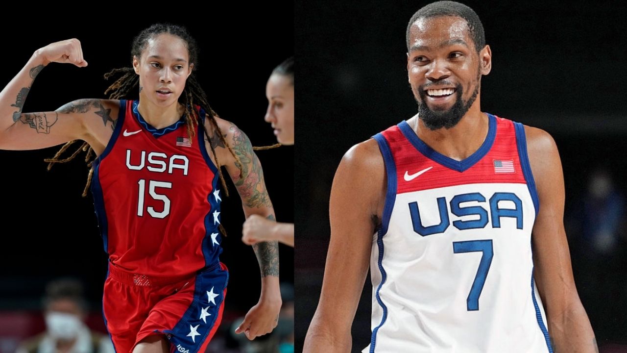 "You lucky I love you girl!": When Brittney Griner snuck in a kiss on Kevin Durant prior to Tokyo 2020 Opening Ceremony