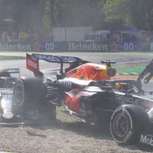 "I'm sure we'll talk when we get to the stewards"– Lewis Hamilton on whether he will talk to Max Verstappen about the collision; blames him for the incident