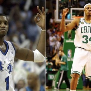 “Tracy McGrady got up so high for his shot, all you could do was hope he missed it”: How Paul Pierce described the harrowing experience of guarding the Rockets legend