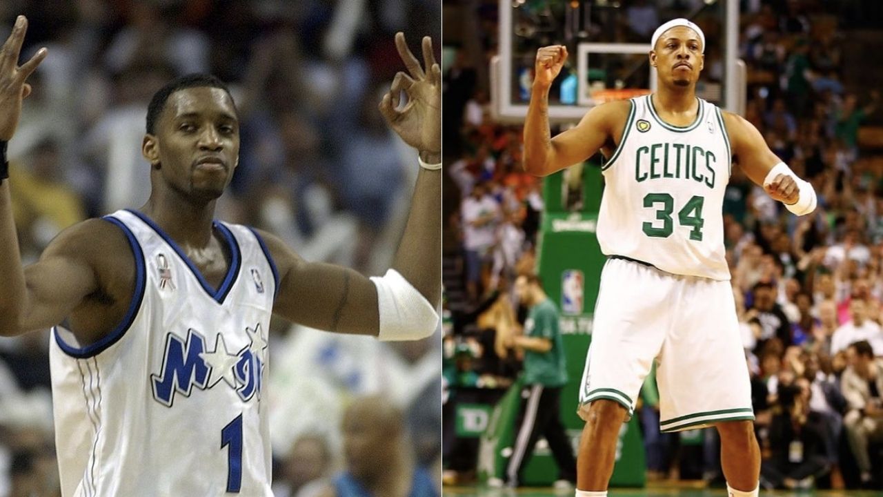 “Tracy McGrady got up so high for his shot, all you could do was hope he missed it”: How Paul Pierce described the harrowing experience of guarding the Rockets legend