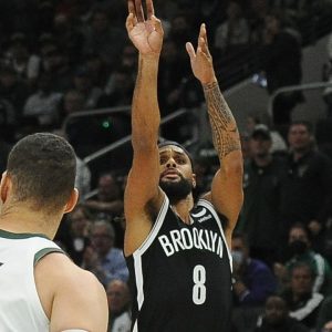 “Any more facts in there? Maybe with black socks on?” Nets star Patty Mills pokes fun at the reporters bestowing an extremely specific stat on him following loss to Bucks