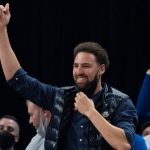 "I am the 77th best player of all time, baby": The Warriors crew mock Klay Thompson, gifting him jersey no. 77 in light of his recent snub from the NBA's 75th-anniversary team