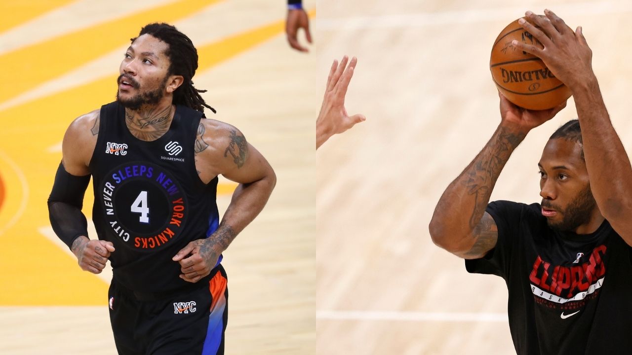 "Derrick Rose and not Kawhi Leonard was NBA's original Terminator": A clip shows the Bulls MVP showing no interest in standing alongside LeBron James, Carmelo Anthony, and Dwight Howard