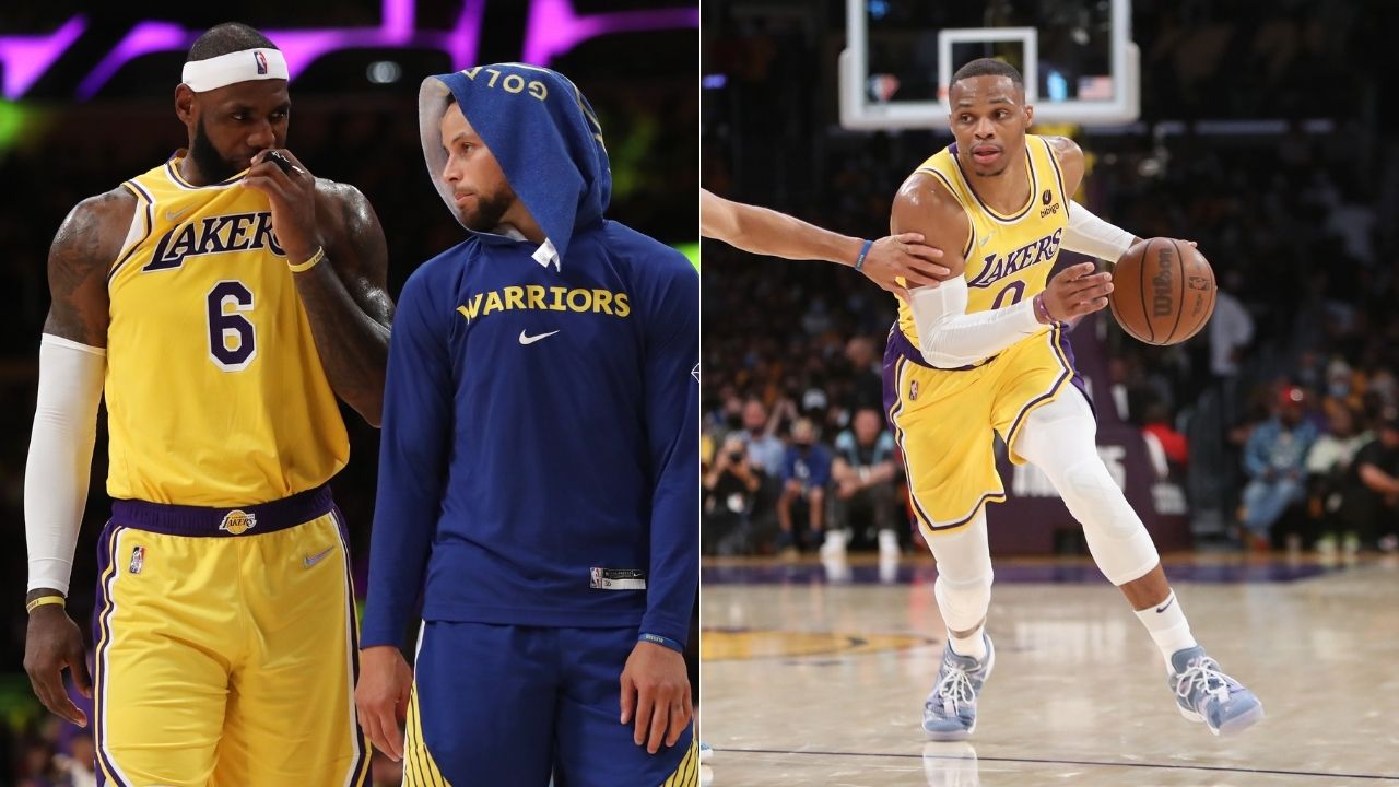 "I told Russell Westbrook to go home and watch a comedy": LeBron James pithily dismisses any talk of dissent in Lakers locker room following opening night defeat by Warriors