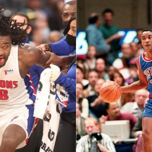 "Not the first time an Isaiah from Detroit is gushing blood after an elbow to the face": When Karl Malone delivered a blow to Isiah Thomas after the latter dropped 44 points on Utah Jazz after Dream Team snub