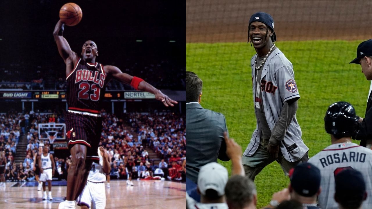 “Yo Michael Jordan, I’m coming back for the shoes I left in your garage”: Travis Scott hilariously recounts the time he shot a music video at the Bulls legend’s ‘crib’