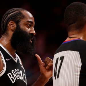 "What dr*gs is James Harden taking?!": Nets superstar caught hyperventilating mid-game, sends NBA fans into tizzy with bizarre offensive foul