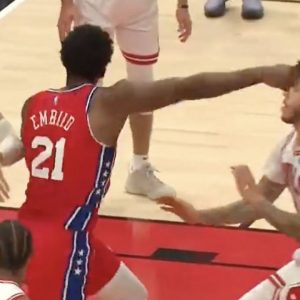 "Joel Embiid cannot catch a break this season!": NBA Twitter reacts as the Sixers' star gets T'ed up for punching Lonzo Ball in the face