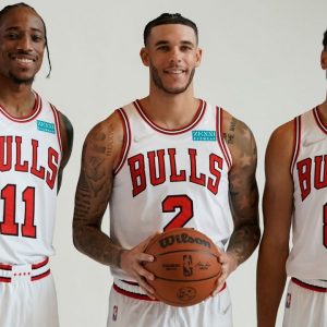 “I don’t know about ‘DeBallZach””: Bulls reporter isn’t on board with the hilariously goofy nickname given to the Zach Lavine, DeMar DeRozan, and Lonzo Ball trio by fans