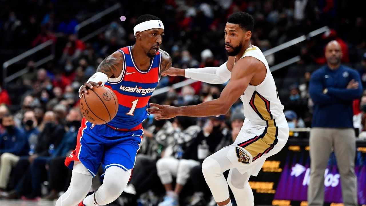 "Did you really just say the 'failure Lakers', man?!": Wizards' Kentavious Cladwell-Pope can't stop laughing as a reporter throws some major shade at LeBron James and the crew