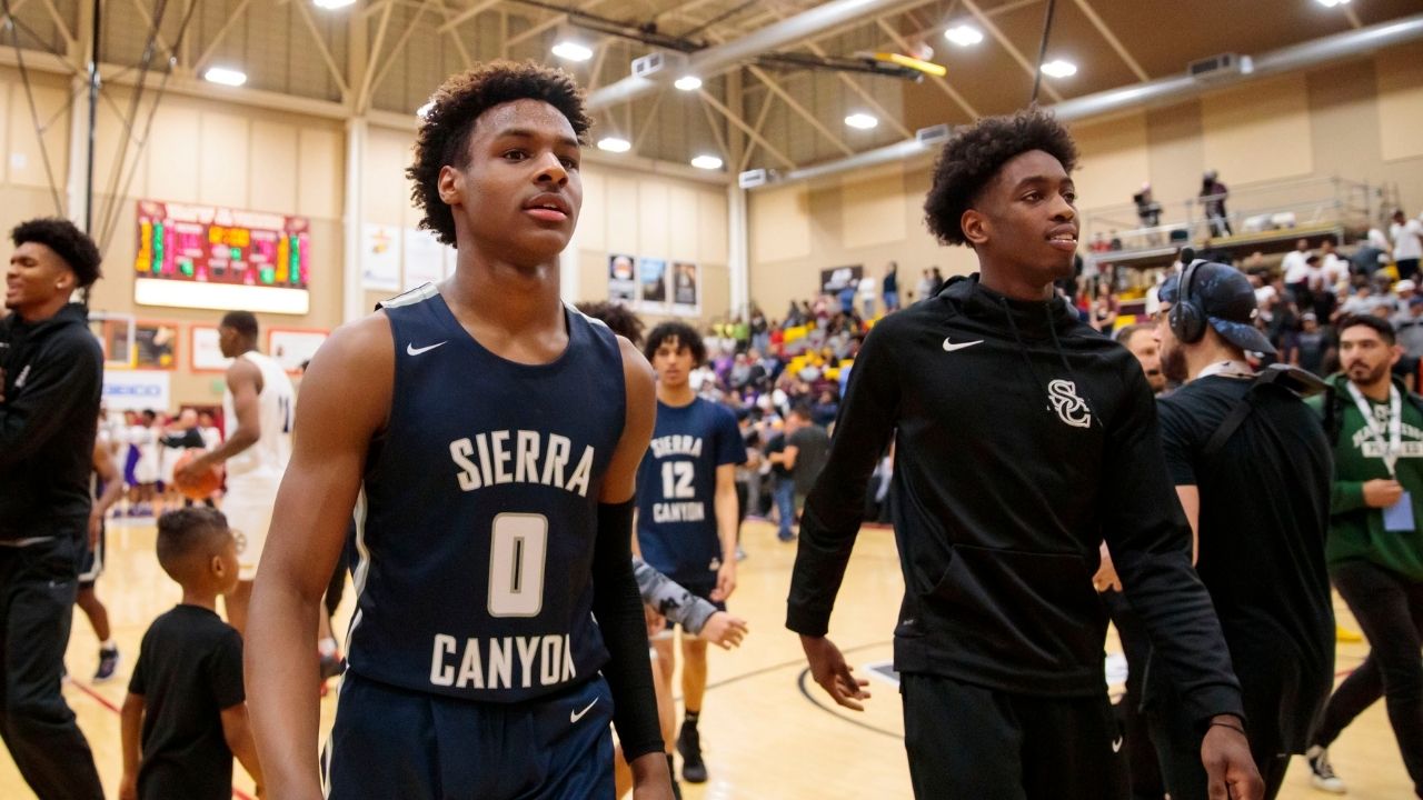 "NeverMissAllie schools Bronny James in free throw competition": LeBron James' eldest son loses his shoes in free throw challenge with up-and-coming girl hooper