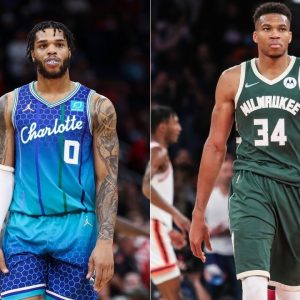 "Miles Bridges just put Giannis Antetokounmpo in the basket and casket, HOW DO YOU DO?!!": NBA Twitter reacts to Hornets star posterizing 2-time NBA MVP on lob pass alley-oop
