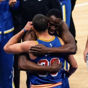 "Andrew Wiggins NEVER passes out of that play! To think he got the assist to Stephen Curry for the record, I'm upset...": Warriors' Draymond Green could not believe it was Wiggins who got the assist for Curry's record shot