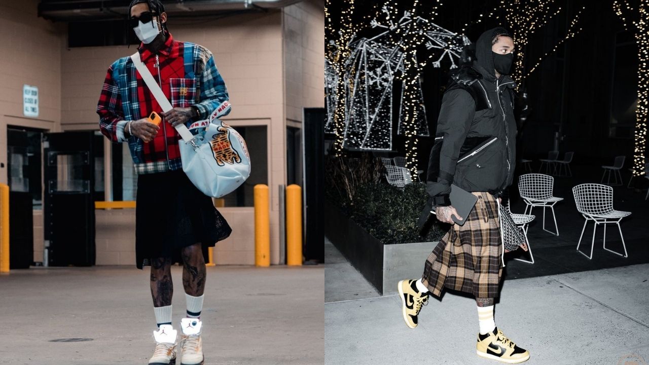 "Jordan Clarkson forgot his bagpipes": NBA Twitter roasts the Jazz guard for arriving in a skirt at the Wells Fargo Center