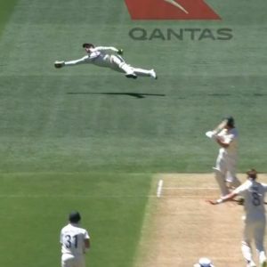 "Stunning grab": Jos Buttler completes breathtaking catch as Stuart Broad dismisses Marcus Harris in Adelaide Test