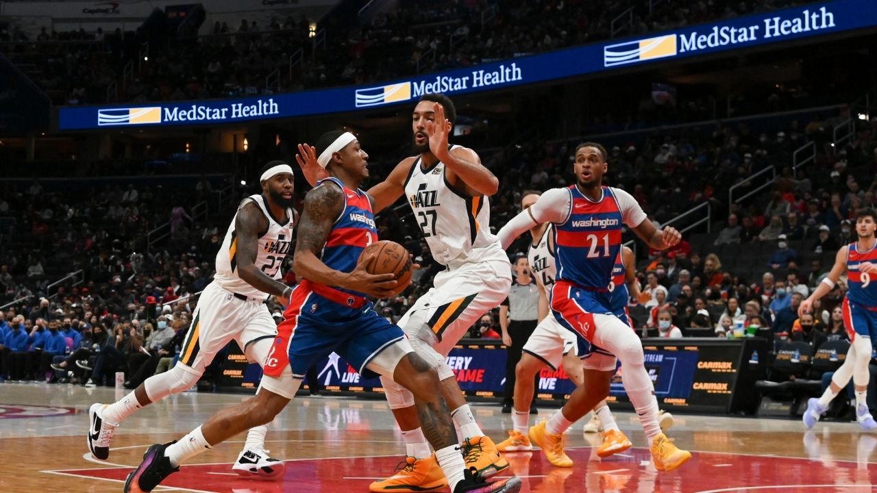 "Bradley Beal removing the DPOY trophy from Rudy Gobert's mantle" NBA Twitter reacts to the 6"4' guard posterizing the 7-foot Gobert and torching a 37-point performance in a win for the Wizards