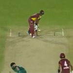 Mohammad Wasim Jr. castles Nicholas Pooran with inch perfect yorker during Pakistan vs West Indies 1st T20I in Karachi