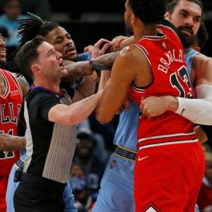 "Steven Adams is Grade A teammate and possible undercover superhero": Grizzlies center's manhandling of the Bulls big man lights up NBA Twitter after Memphis team won the game 119-106