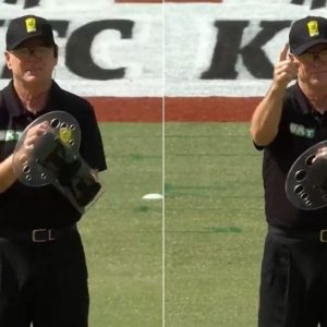 BBL umpire arm guard Bruce Oxenford: What is the plastic thing on cricket umpires arm?
