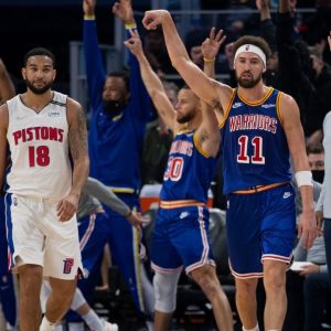 "I don't care if I miss 100 shots in a row, I'm never going to stop shooting the ball!": Warriors' Klay Thompson talks about going cold in the 2nd half against the Pistons, his return after 2.5 years