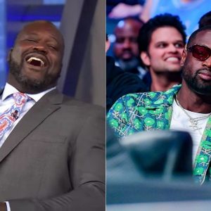 “I averaged 3.4 turnovers, this is routine for me”: Dwyane Wade hilariously gets berated by Shaq and Candace Parker for spilling water on the set of NBAonTNT