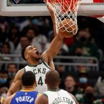 "Giannis Antetokounmpo is the first since the 1973-74 season to record game-highs in points, rebounds, assists, and blocks": The Greek Freak's big night against the Warriors was a once in a lifetime performance