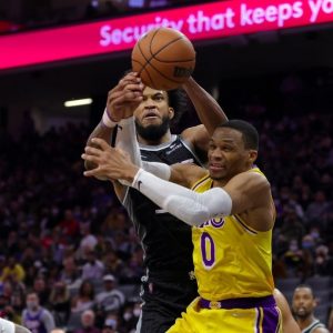 "Coldest player of the game, 'RUSSELL WESTBROOK"': Sacramento Kings mock the Lakers point guard as he goes 0/5 from the 3-point line in a 9-point defeat