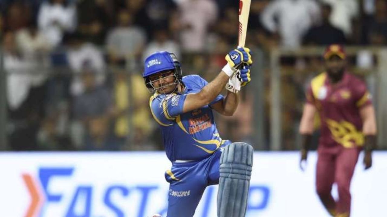 Why is Virender Sehwag not playing today's Legends League Cricket match between India Maharajas and Asia Lions?