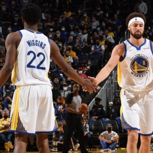 "I'm very thankful for Andrew Wiggins!": Warriors' Klay Thompson talks about how the newly selected All-Star helps him on the defensive end of the floor