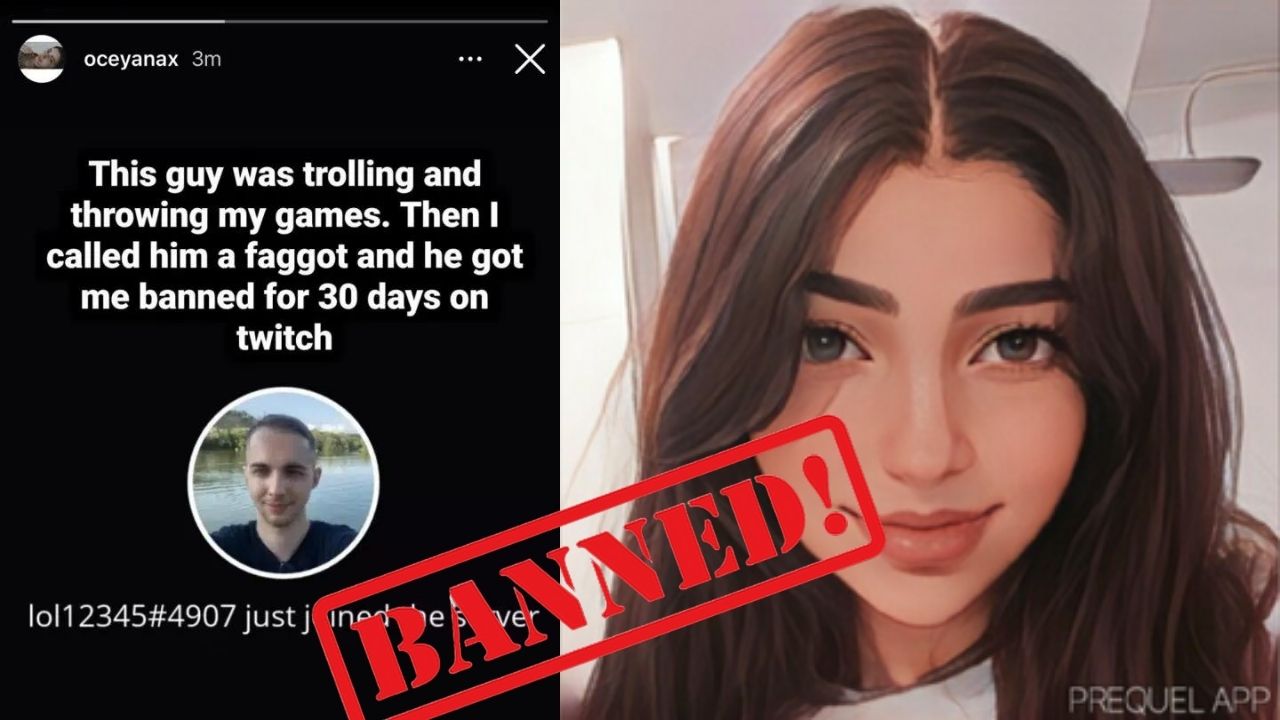 Oceyana gets Banned from Twitch for using racial and homophobic slurs while streaming live on Twitch