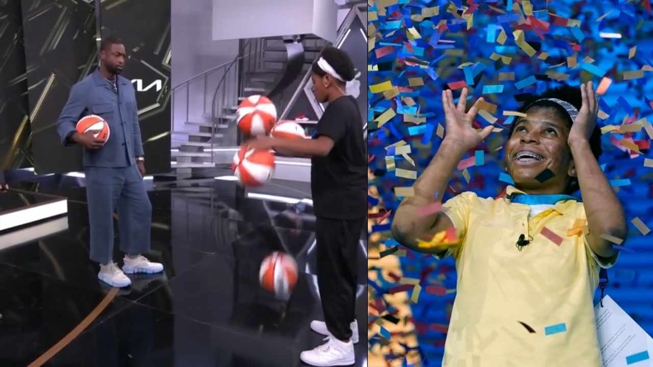 "You going a little fast, can you slow it up for me?": Dwyane Wade fails miserably while trying 14-year old Zaila Avant-Garde's dribbling challenge