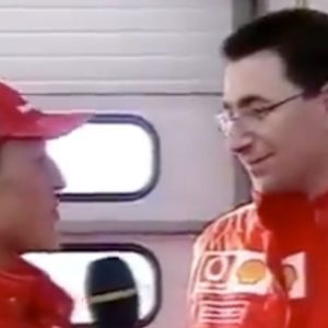"I like to introduce him to you": Watch Michael Schumacher interviewing Mattia Binotto the current Ferrari boss while presenting him first time on camera