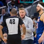 "I can't do that, that's my fault... but that was a poor call!": Warriors' Head Coach Steve Kerr talks about his late-game Technical Foul over a non-call on an Andrew Wiggins drive against the Knicks