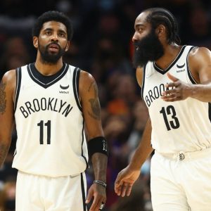 "Kyrie Irving or Ben Simmons, who can take the shot first?": NBA Twitter reacts to rumors of James Harden being annoyed with the former LeBron teammate's vaccination status and unavailability for home games
