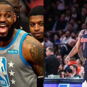 "James Harden, are you off the Lobos?": LeBron James hilariously calls out the 76ers guard for 'drunken' mishap on sidelines