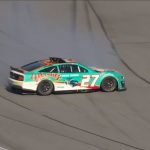 "The car is shaking like a pig"– Former F1 champion Jacques Villeneuve slips while coming into pit road while competing in Daytona 500