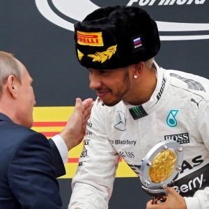 "All I know is I did not want to spray him"- Lewis Hamilton reveals he was told that Russian President Vladimir Putin's double was present at the podium during the 2015 Russian GP