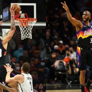 “JaVale McGee slapped the sh*t out of me”: Chris Paul hilariously confesses the Suns big-man celebrated a bit too hard during win over Kyrie Irving and the Nets
