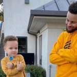 "Hey daddy, I wanna play too!": Stephen Curry has a hard time getting Canon Curry off the court, after Warriors trio get their All-Star rings from their kids
