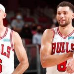 “That headband is sweaty as sh*t!”: Alex Caruso gets a warm welcome back from fellow Bulls teammates Zach LaVine and Tristan Thompson in win over Cavaliers