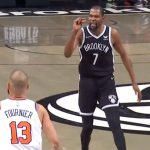 "Evan Fournier, you're too tiny!": Nets' Kevin Durant hit the Knicks' forward with the disrespect as he dropped 53 points to win the Battle in New York