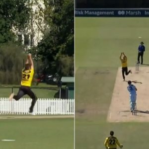 Marsh Cup final 2022: Aaron Hardie grabs stunning catch off own bowling to dismiss Daniel Hughes at Junction Oval