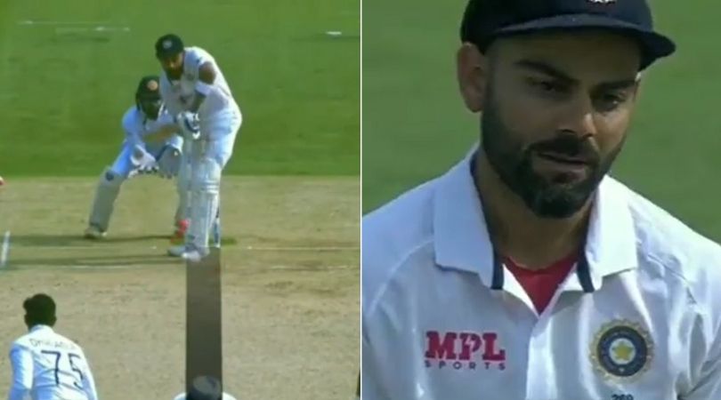 Virat Kohli wicket today: Virat Kohli in shock after low bounce dismisses him at Chinnaswamy Stadium