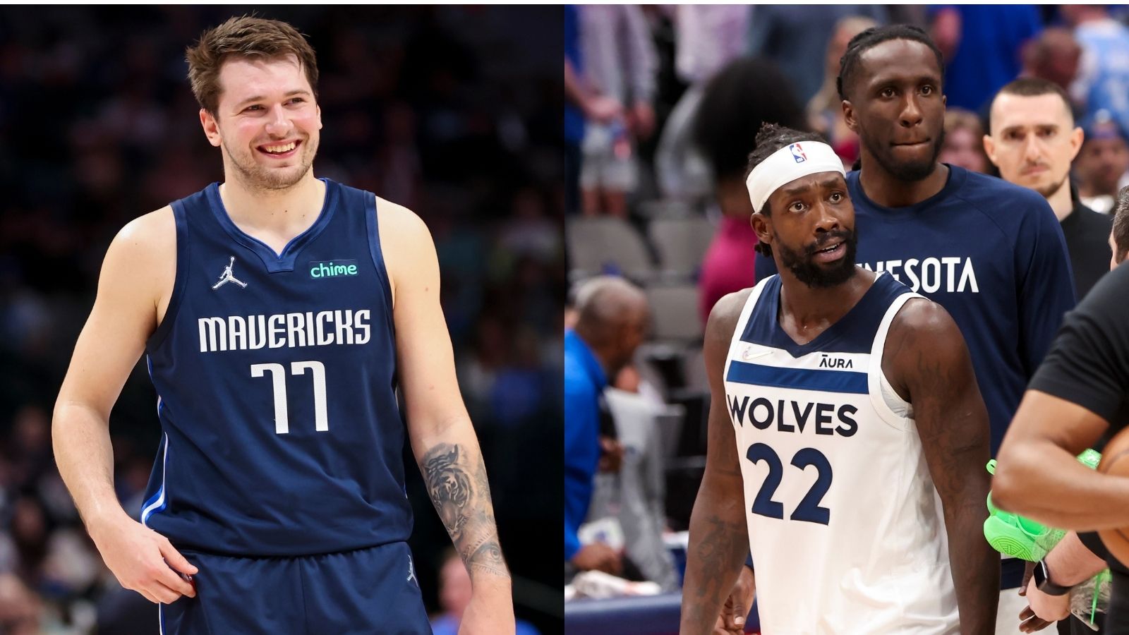 "Luka Doncic daps up Patrick Beverley and then waves goodbye": Mavericks superstar gets instant revenge on Wolves guard for slapping him on his behind and his recent comments on JJ's pod