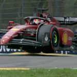 "It's all gone horribly wrong for Ferrari"– F1 Twitter stunned as Charles Leclerc loses podium after hitting barriers while desperately hunting Sergio Perez