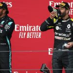 "Think we're about due for another one"– Daniel Ricciardo responds to 'haunting shoey' memory for Lewis Hamilton